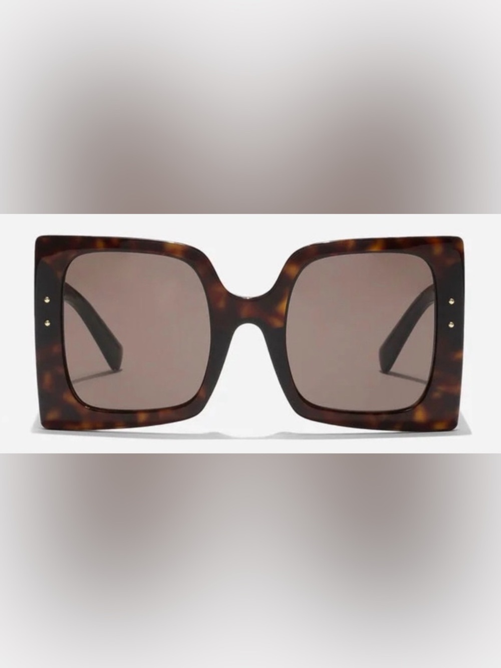 NWT [Dolce & Gabanna] DNA Oversized Squared Luxury Sunglasses in Havana - Picture 2 of 15